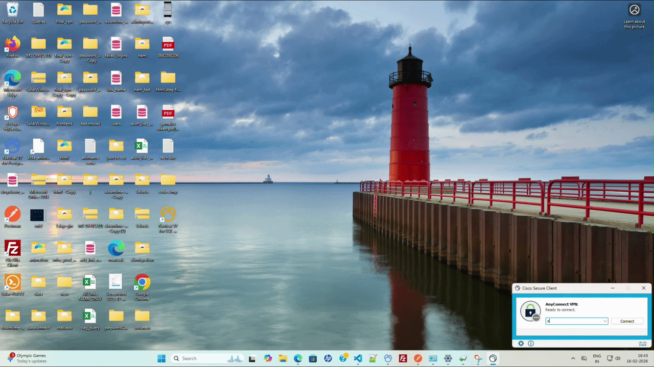 Screenshot of the Cisco AnyConnect Secure Mobility Client window showing the connection field.